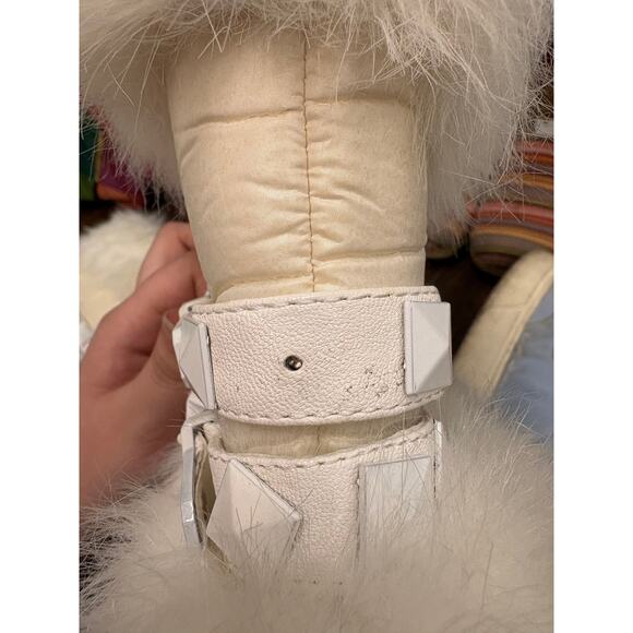 Y2K Baby Phat White Faux Fur Snow Boots Women's Size 8 - Picture 9 of 10